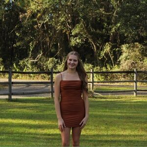 Elegant Brown Women's Dress